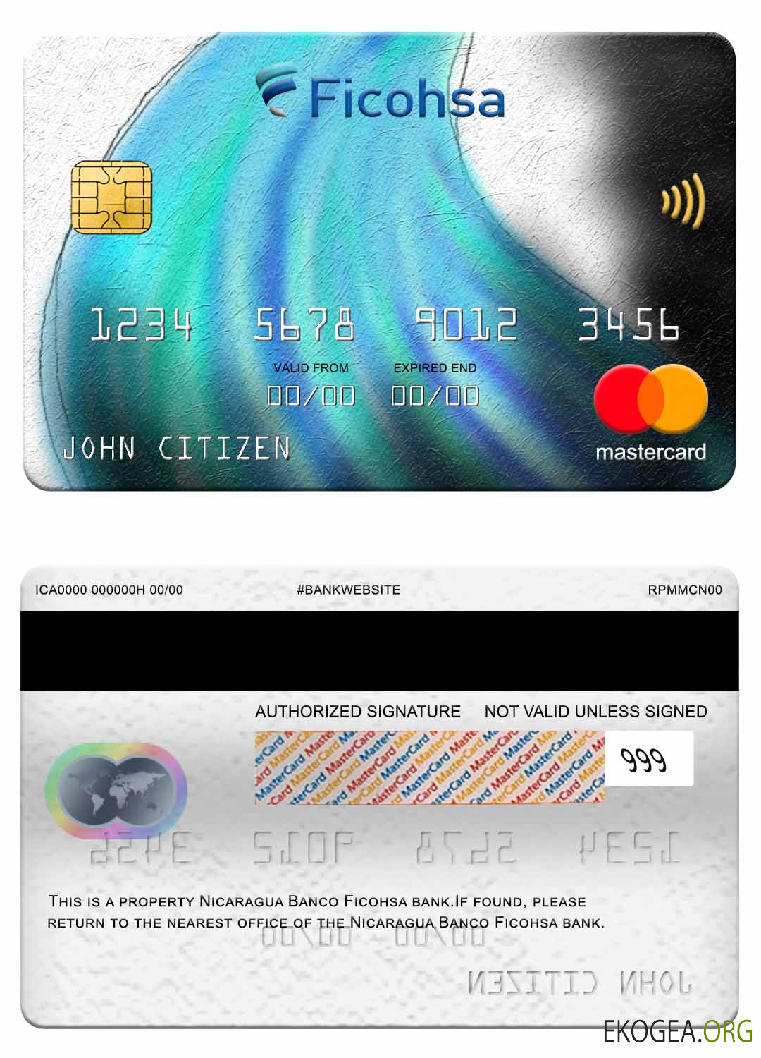 Carte bancaire Mastercard Nicaragua Banco Ficohsa